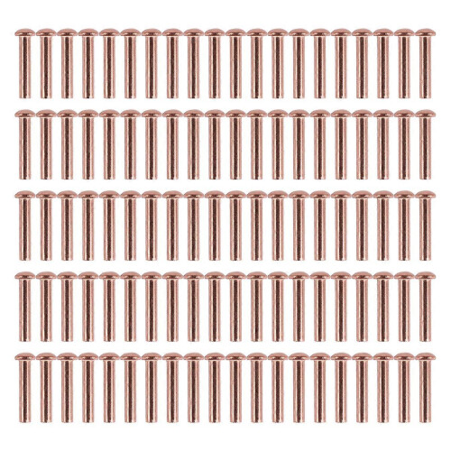 100 pcs 5/64-inch x 25/64-inch round head copper solid rivets fasteners 1