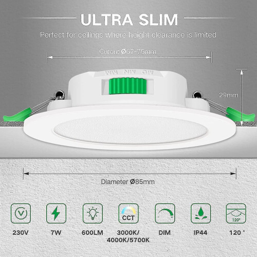 12 τεμάχια 7W λευκό LED φωτιστικό οροφής με λεπτό σποτ 1
