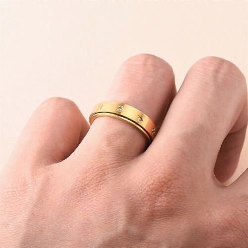 20.7mm Silver Star Antistress Ring 1