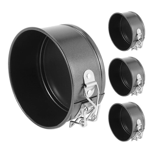 4-Piece 4-Inch Mini Springform Pan Set, Non-Stick, compatible with Mini Cheesecakes, Pizzas 2