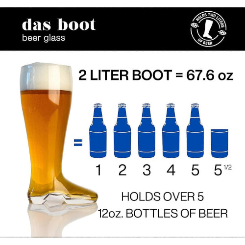 Γυάλινη κούπα Oktoberfest Boots 2 λίτρων για εορτασμούς 1