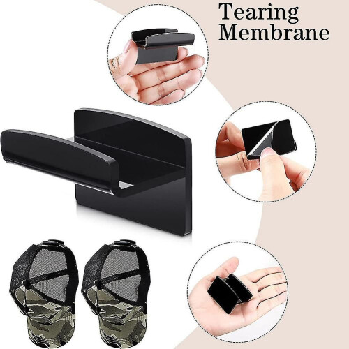 12 Pieces Hat Rack Organizer, Wall Mount Adhesive Hat Hooks for Baseball Cap Display 1