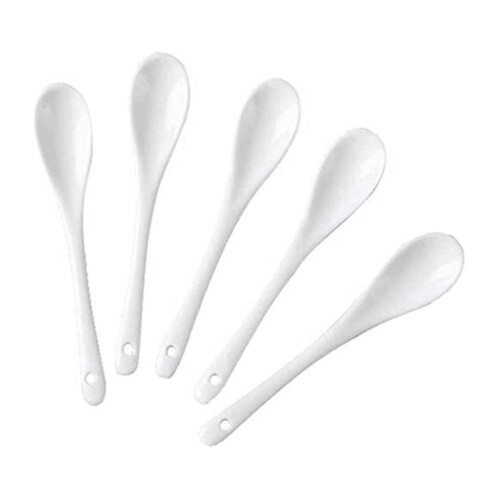 10 Pack White Porcelain Ceramic Coffee Dessert Egg Spoons 1