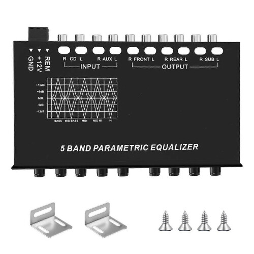 7-band Car Audio Equalizer, Adjustable 7-band EQ Car Amplifier Graphic Equalizer with CD/AUX Input 2