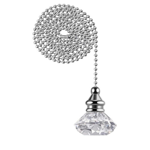2pcs Crystal Pull Chains, 50cm Ceiling Fan Chain Extension Pendant 1