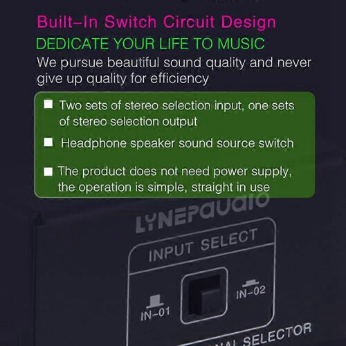 2-in-1-out 1-in-2-out Source Signal Selector Switch Lossless Audio Speaker Switcher 2