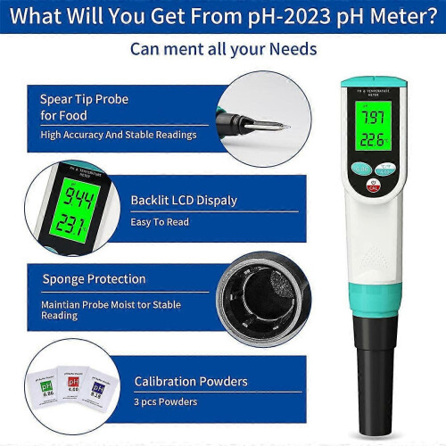 Digital Food PH Meter, With ATC & Temperature Measurement Function 2
