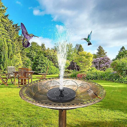 Solar Powered Water Fountain, 16 cm, Black, EU Standard 2