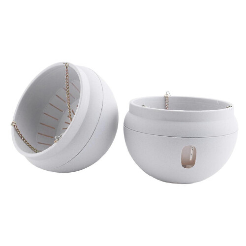 2 pcs Self-Watering Plastic Hanging Flower Pot Basket with Hook and Removable Base 2
