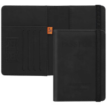 (Black) Passport Holder Cover Travel Wallet Organiser, Passport Case with RFID Blocking, PU Leather Travel Document Holder