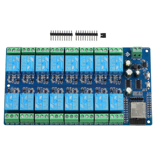 16-channel relay module, DC5-12V power supply, ESP32 development board, ESP32-WROOM secondary development 1