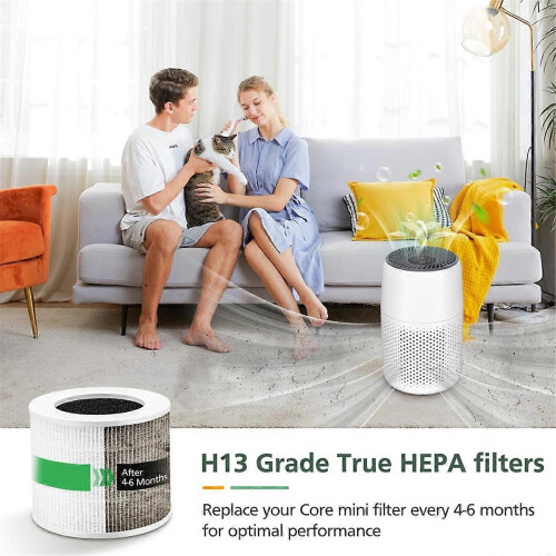 3 Pack Core Mini Replacement Filters, 3-IN-1 H13 True HEPA Filter compatible with LEVOIT Core Mini Air Purifier 2
