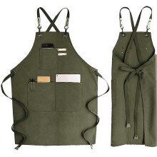 Adjustable Jean Apron with Pocket & Cross-back Straps for Hairdressers