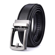 Belts Mens Leather Men's Belt Automatic Ratchet Buckle Adjustable Business Dress Jeans Casual,Black