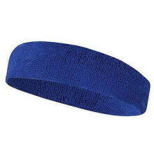 (Blue) Sweatbands Sports Headband for Men & Women, Moisture Wicking Hairband Athletic Towel Headbands Cotton Head Sweat Bands