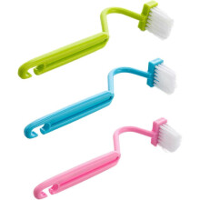 Pack of 3 Curved Toilet Brush, Plastic Toilet Brush, Toilet Edge Brush, Corner Edge Toilet Brush with Soft Bristles