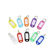 160PCS Multi-colors Plastic Key Fob Id Tags Luggage Id Labels with Split Ring Keyring