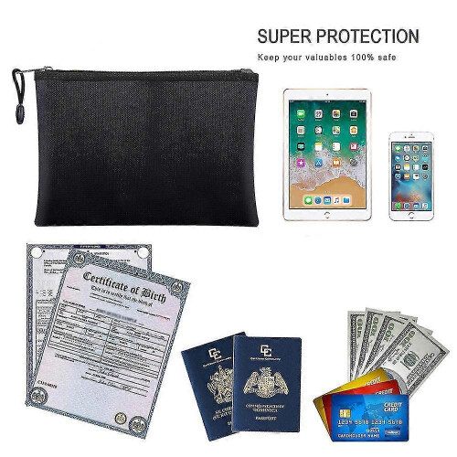 (2pcs) Fireproof Document Bags,13.4x 9.4waterproof And Fireproof Money Bag 2