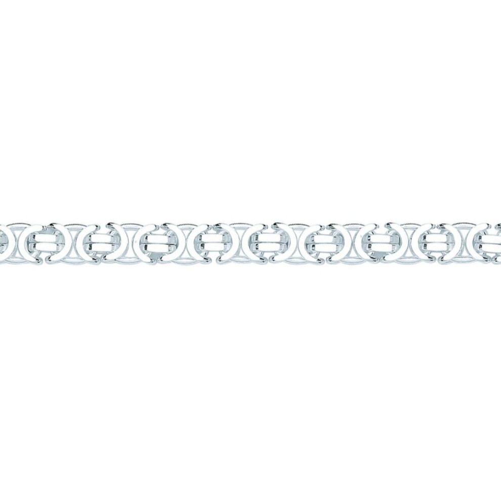 Jewelco London Mens Sterling Italian Byzantine Bracelet 7Mm - Gvb464 Silver