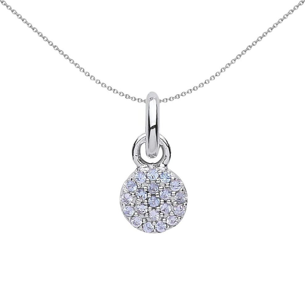 Jewelco London Ladies Sterling Cubic Zirconia Disc Cluster Charm Necklace - Cm203 Silver