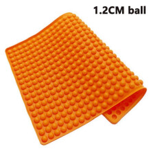 (1.2cm, Orange) 1.2cm/1.5cm Round Ball Barbecue Mat High Temperature Resistant Silicone