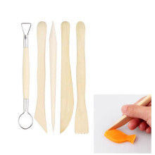 Polymer Clay Tools for Adults 5pcs Pottery Sculpting Tools Clay Sculpting Tools Wooden Pottery Carving Tool Set