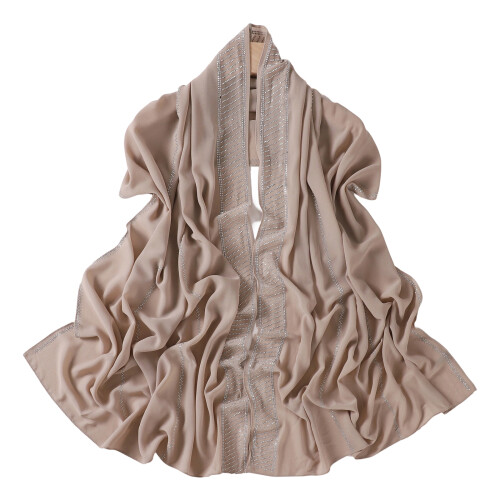 Simple Solid Color Chiffon Head Accessory For Work-light brown