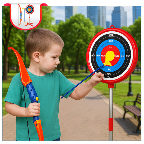Kids Bow and Arrow Set - Target Stand Archery Toy 2