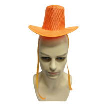 Chapeau haut de forme en filet ancien avec mentonnière-Orange