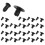20pcs Black 8mm Hole Insert Expansion Screws Panel Clips Plastic Rivet 2