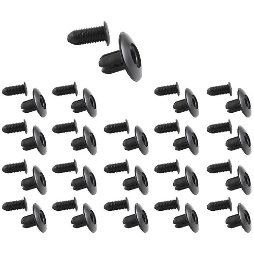 20pcs Black 8mm Hole Insert Expansion Screws Panel Clips Plastic Rivet 2
