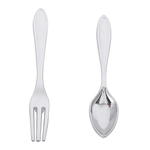 3 Silver Kitchen Cabinet Drawer Handles for Knife Fork Spoon 1
