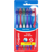 Colgate Soft Toothbrush for Adults, 6 Count 1-Pack