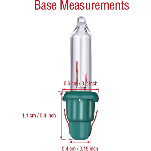 2.5V 0.17A 0.425W Incandescent Mini Christmas Replacement Light Bulbs With Base 2