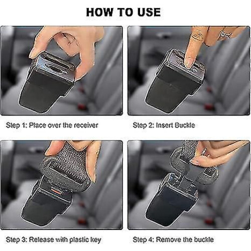 2 Pcs Universal Seat Belt Lock Cover, Prevent Unintended Unlocking 1