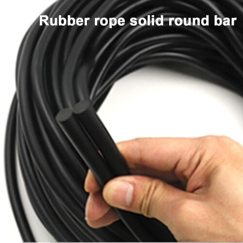5mm Diameter Black Solid Rubber Round Bar Foam Rubber Seal Weatherstrip 1