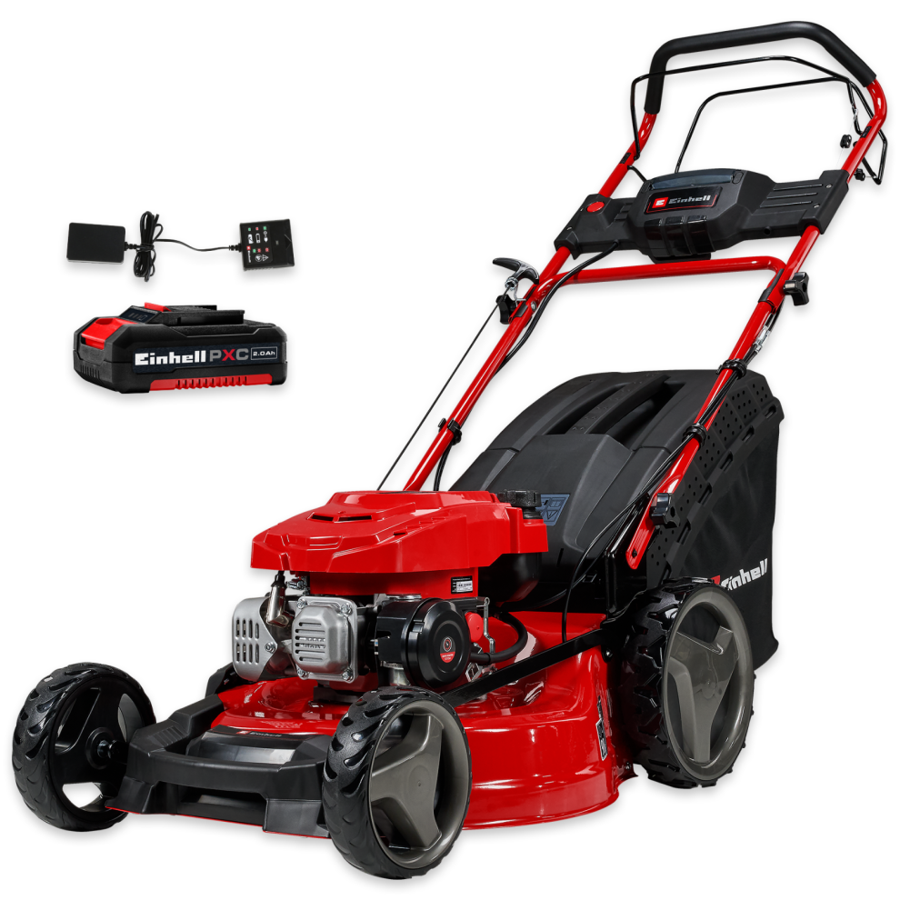 Einhell Petrol Lawnmower 51Cm Self Propelled 4-Stroke Electric Start Pxc With Battery Gc-Pm 51/3 S Hw-E Li