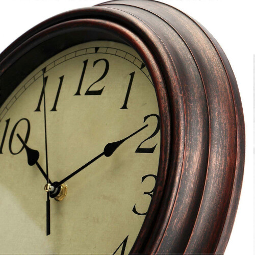 12-inch round retro silent quartz decorative wall clock 2