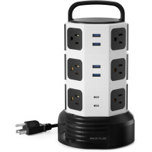 Jatkojohto torni ylijännitesuoja 12 pistorasiaa 6 USB 1050J
