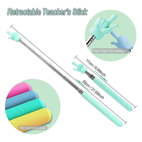 4 pcs Telescopic Teaching Pointer, Mini Extendable Hand Pointer, compatible with Classroom Children's Reading 1