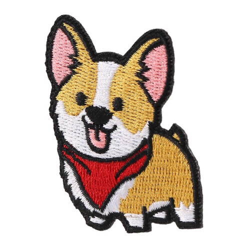 8 parches bordados termoadhesivos con diseño de perro, ideales para decorar ropa. 1