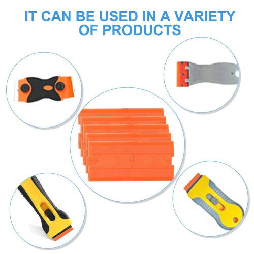 100 Pack Scraper Plastic Replacement Blades, Plastic Blades for Hob Scraper, Replacement Blades Used for Window, Floor 2