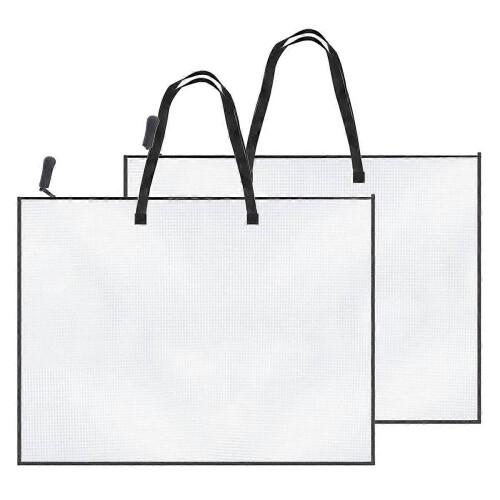 Conjunto de 2 pastas para documentos de arte, tamanho 19x25 polegadas, com zíper para armazenamento de pôsteres e trabalhos artísticos. 1