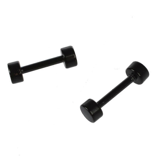 1 Pair Men's Barbell Titanium Steel Stud Earrings 1