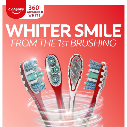 Colgate Colgate 360, Whitening Medium Toothbrush 4 Pack 1