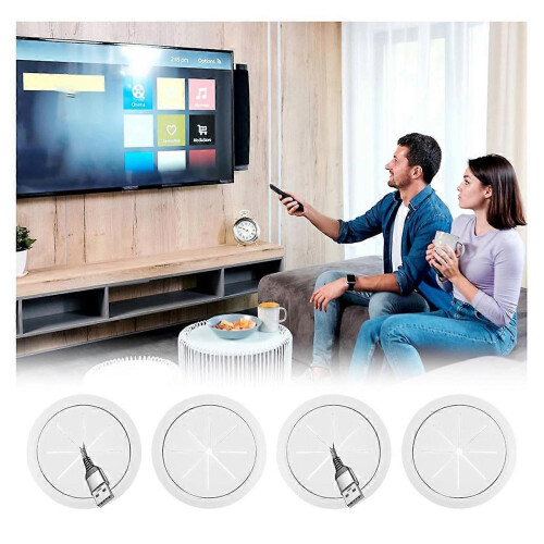 4pcs 60mm Hole TV Wall Cable Hijacks compatible with Wall-Mounted TVs 1