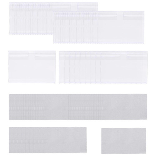 50pcs clear plastic label holders compatible with storage containers 2