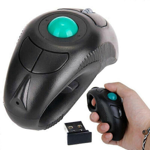 2.4G Wireless Ergonomic Handheld Finger USB Optical Trackball Air Mouse 2