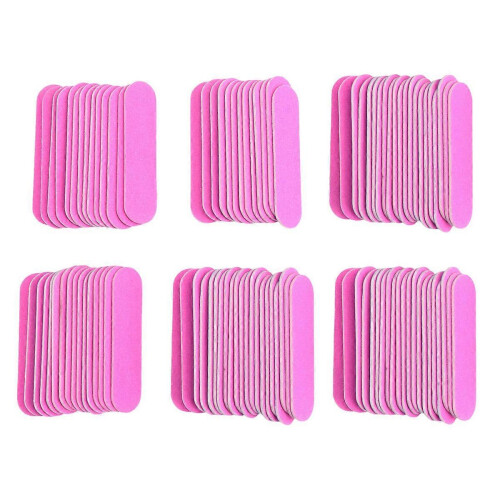 100pcs Two-tone Wooden Mini Nail Files, 180/240 Buffer Sanding Manicure Tools 1