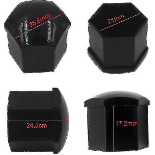20 stk. 21 mm hjulmutterhetter, hjulboltmutterhettedeksel, sekskantede dekkmutterdeksel () 1